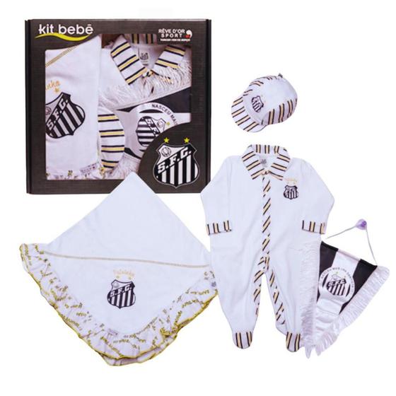 Imagem de Kit Macacão Santos com Manta e Boné Revedor