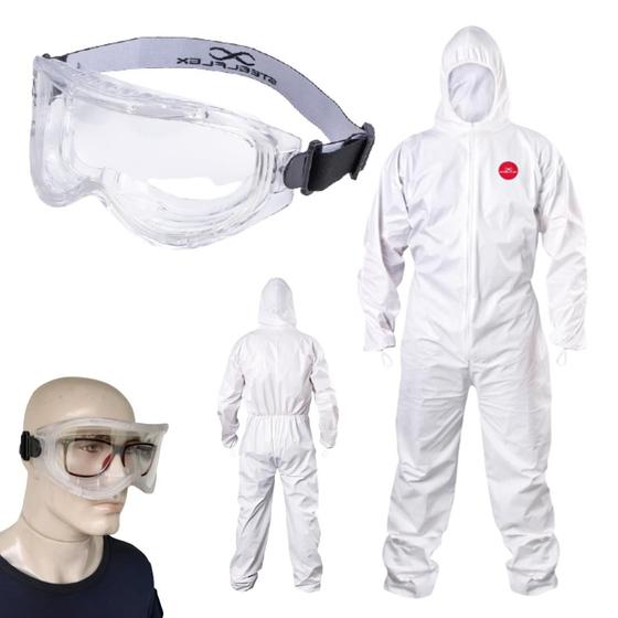 Kit Macacão Segurança Proteção Epi Uniforme Trabalho Óculos Ca Transparente Roupa Serviços Gerais Menor preço em Kit Macacão Segurança Proteção Epi Uniforme Trabalho Óculos Ca Transparente Roupa Serviços Gerais