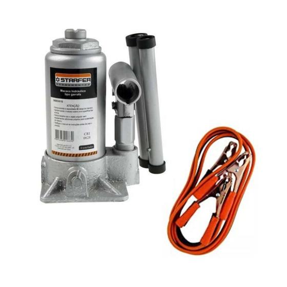 Kit Macaco Hidráulico Garrafa 12t Cabo Bateria 500a Starfer Menor preço em Kit Macaco Hidráulico Garrafa 12t Cabo Bateria 500a Starfer