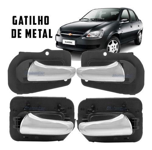 Imagem de Kit Maçaneta Interna Porta Corsa Classic Cromada Metal      