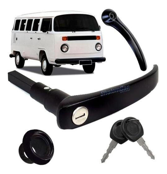 Kit Maçaneta Porta Kombi Clipper Meio Salão 1975 a 1997 Preto ...