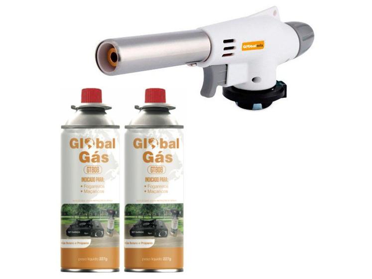 Kit Maçarico Automático Portátil Pro Branco Gourmet Com Controle de Chama + 2 Recargas de Gás Menor preço em Kit Maçarico Automático Portátil Pro Branco Gourmet Com Controle de Chama + 2 Recargas de Gás