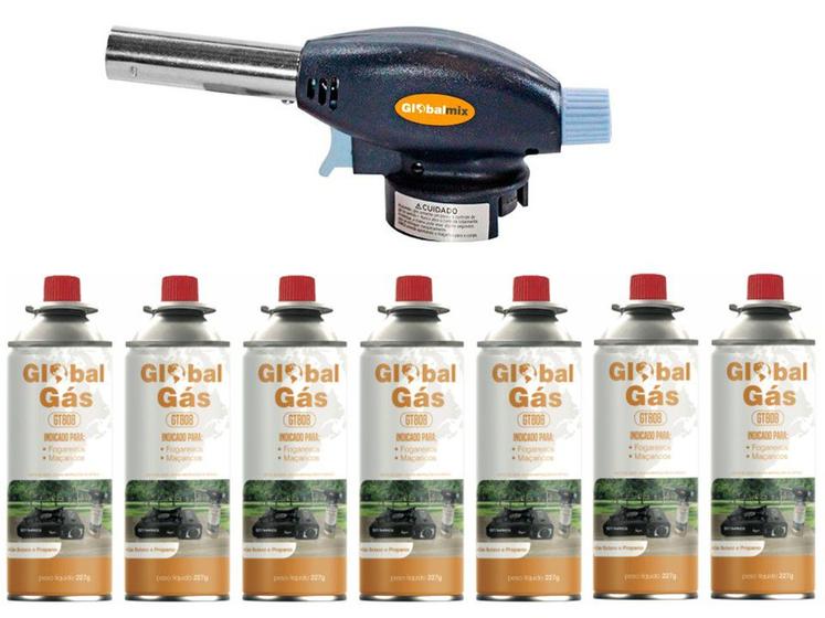 Kit Maçarico Portátil GT6019 Com Controlador de Chama + 7 Recargas de Gás Menor preço em Kit Maçarico Portátil GT6019 Com Controlador de Chama + 7 Recargas de Gás