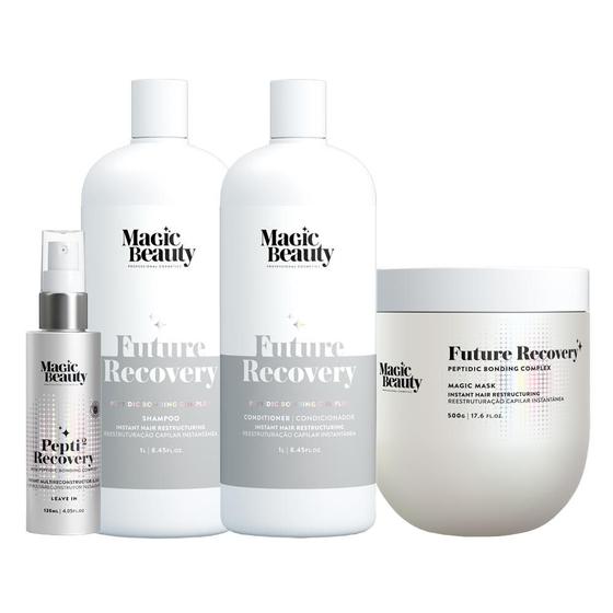 Imagem de Kit Magic Beauty Future Recovery - Shampoo 1000ml + Condicionador 1000ml + Máscara 500g + Leave-In Pepti 120ml