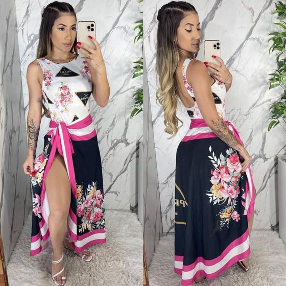 Kit maiô + saída de praia pink style Menor preço em Kit maiô + saída de praia pink style