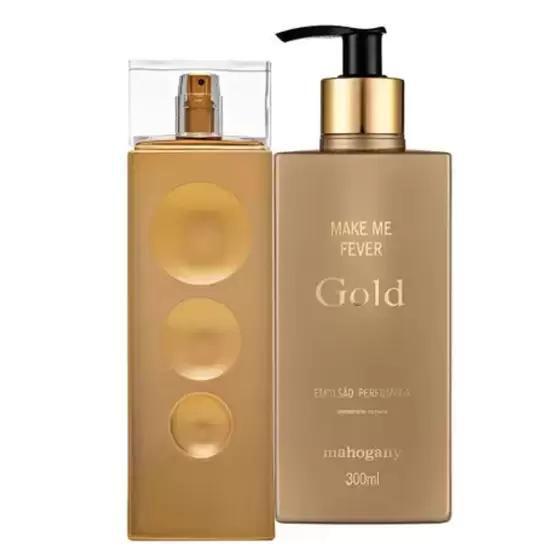 Imagem de Kit Make me Fever Gold Mahogany Perfume 100ml + Hidratante 300ml