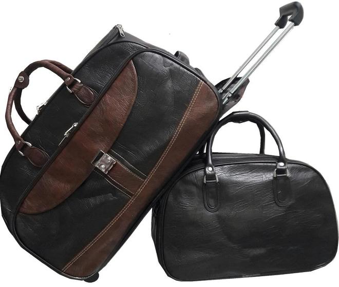 Imagem de Kit mala de bordo média com rodas e Bolsa mala bagagem de mão pequena