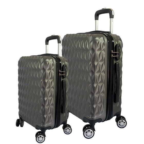 Kit Mala de Viagem 2 Peças Bordo e Grande - C/ 4 Rodinhas 360º Menor preço em Kit Mala de Viagem 2 Peças Bordo e Grande - C/ 4 Rodinhas 360º