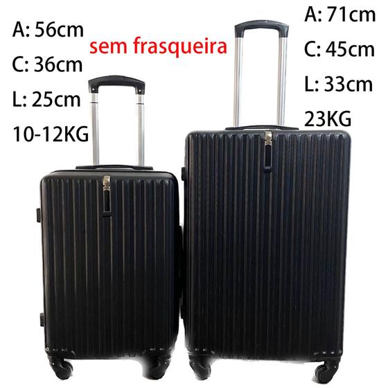 Imagem de Kit Mala de viagem 23kg e 12kg ABS conjunto mala de bordo com roda 360 menor preco 