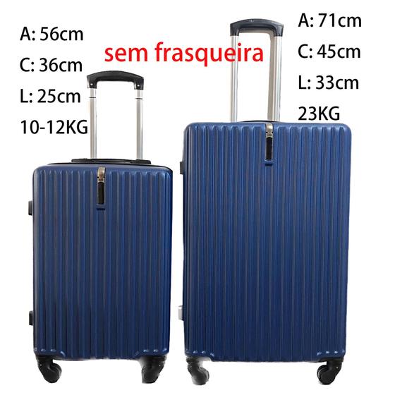 Imagem de Kit Mala de viagem 23kg e 12kg ABS conjunto mala de bordo com roda 360 menor preco 