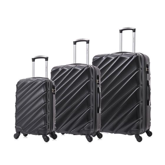 Kit mala de viagem ABS rodinhas 360 preto PMG Havana Swiss Move Menor preço em Kit mala de viagem ABS rodinhas 360 preto PMG Havana Swiss Move