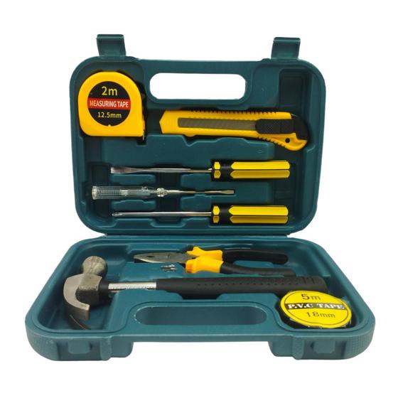 Imagem de Kit Maleta De Ferramentas 9 Pçs Tools Martelo Alicate Chaves