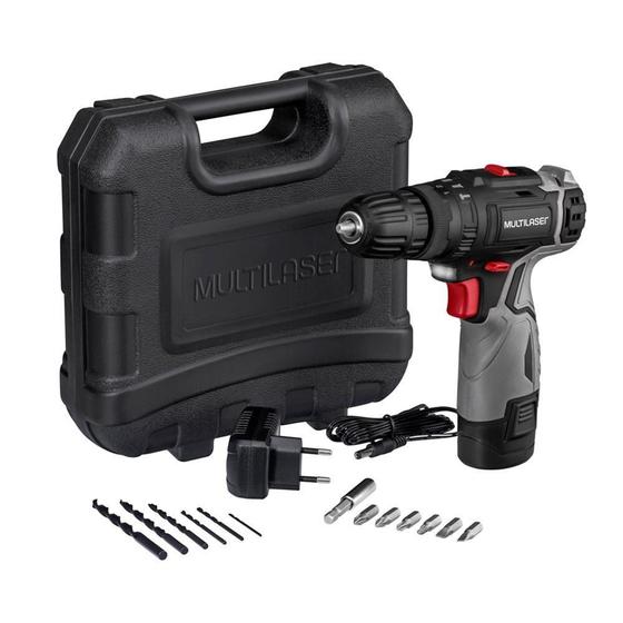 Imagem de Kit Maleta Parafusadeira e Furadeira Multi 12v, 16 Níveis de Torque, Função Impacto, Bivolt - HO099