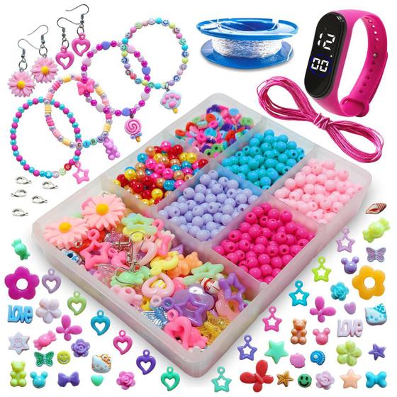 Imagem de Kit  Maleta Pote Para Fazer Colar E Pulseira Infantil P7