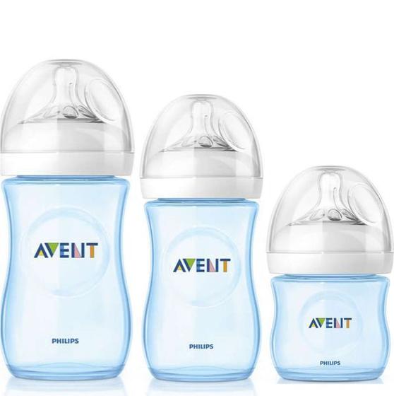 Imagem de Kit Mamadeira Avent Petala 125 260 330ml Azul Anticólica