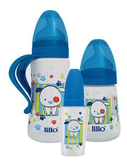 Menor preço em Kit Mamadeira Lillo 50/180/300ml Design fashion Azul 