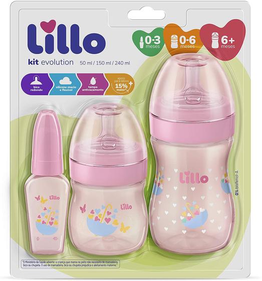 Kit mamadeira lillo primeiros passos rosa Menor preço em Kit mamadeira lillo primeiros passos rosa