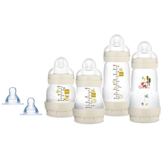 MAM Set of 8 bottles Easy Start Anti-Colica with teat made of Skinsoft silicone, 1 pacifier Original Start, 1 extra soft beak and handles, light blue MAM Set of 8 bottles Easy Start Anti-Colica with teat made of Skinsoft silicone, 1 pacifier Original Start, 1 extra soft beak and handles, light blue