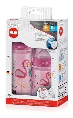 Imagem de Kit mamadeira nuk my first c/ 2 unid 150ml e 300ml rosa