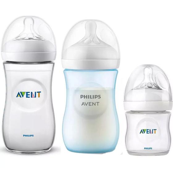 Imagem de Kit Mamadeira Pétala 125ml + 260ml Azul + 330ml Philips Avent