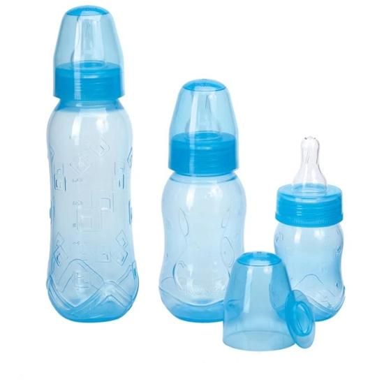 Imagem de Kit Mamadeiras Aquarela Azul com Bico Tam Universal - Kuka