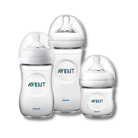 Imagem de Kit mamadeiras petala 3 unid. 125ml, 260ml e 330ml transparente (scd301/07) - avent