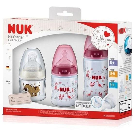 Imagem de Kit Mamadeiras Starter Nuk 90/150/300ml First Choice Pink