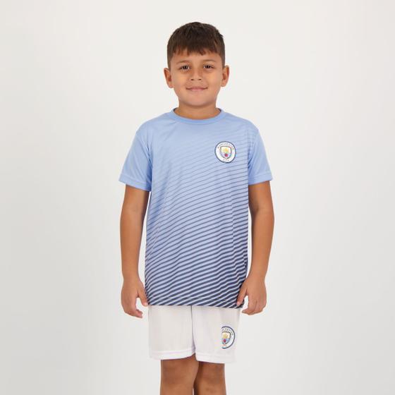 Imagem de Kit Manchester City 1894 Infantil Azul e Branco