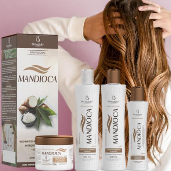 Imagem de Kit Mandioca - Shampoo, Condicionador, Máscara e Creme de Pentear - Bio Instinto