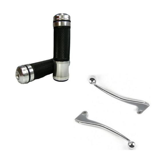 Kit Cg/titan/fan 125/150/160 Lona Cromado + Manopla Marte Prata