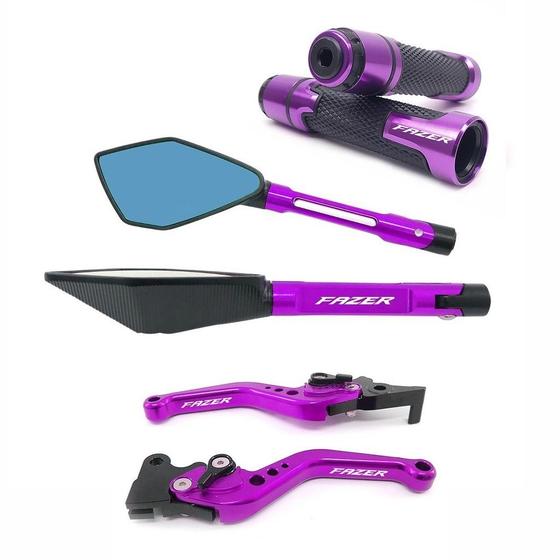 Imagem de Kit Manete Manopla Retrovisor Fazer 250 150 Gravado a laser