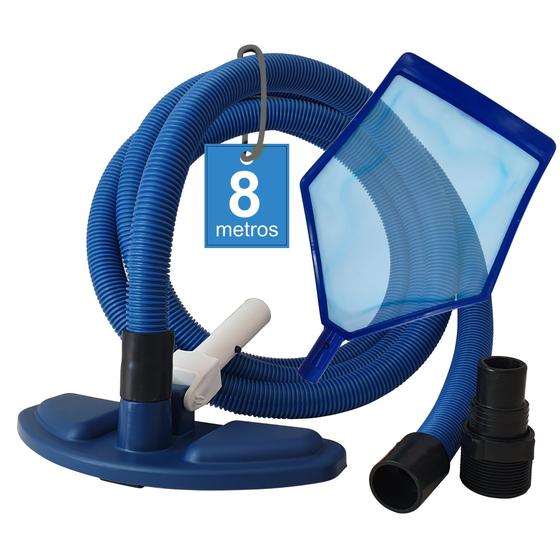 Kit Mangueira 8 M + Aspirador + Peneira- Universal - Reduz em ate 60% consumo da agua na aspiração Menor preço em Kit Mangueira 8 M + Aspirador + Peneira- Universal - Reduz em ate 60% consumo da agua na aspiração
