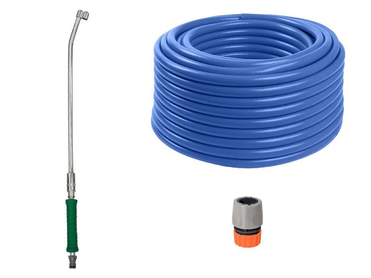 Imagem de Kit Mangueira Azul Pet 1/2" 20 Metros Com Esguicho E Engate