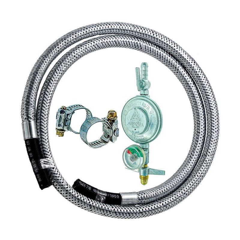 Kit Mangueira de Gás Fogão 1,5 MT + Registro com Manômetro - CGPECAS ...