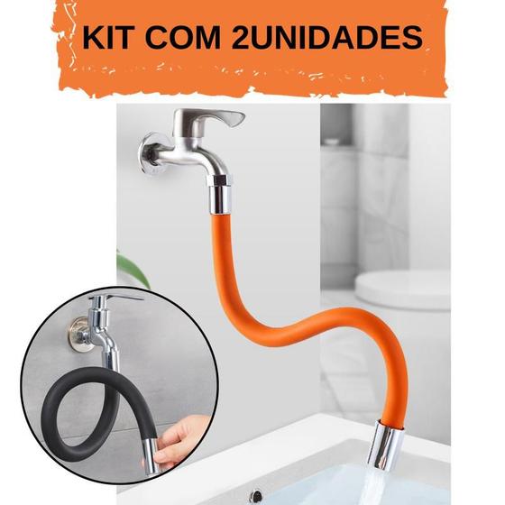 Imagem de Kit Mangueira Flexível de Silicone Extensora Torneira Pia