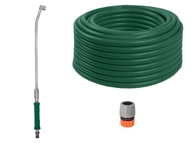 Imagem de Kit Mangueira Verde 1/2" 20 Metros Com Esguicho E Engate