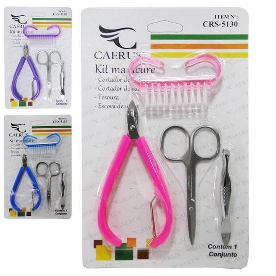 Imagem de Kit Manicure Alicate Cuticula + Pinca Sobrancelha Acessorios