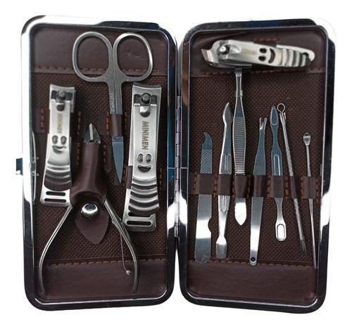 Imagem de Kit Manicure Carteira Unissex Com Alicate De Unha Trim Inox