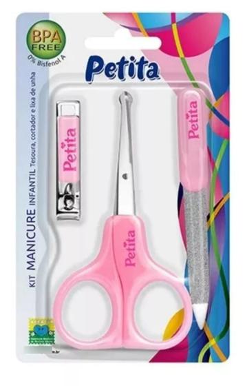 Imagem de Kit Manicure Infantil Rosa 3 Peças - Petita