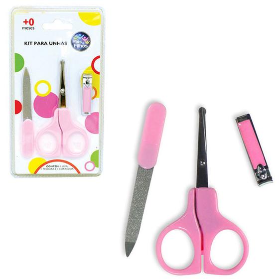 Kit Manicure para Bebês Conjunto Tesoura Lixa Cortador Unhas Higiene ...