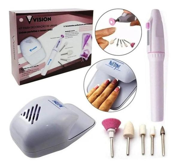 Imagem de Kit Manicure / Pedicure Com Secador De Unhas Mini + Polidor