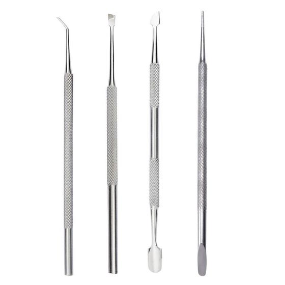 Imagem de Kit Manicure Profissional 4 Instrumentos Aço Inox Marco Boni