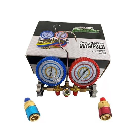 Imagem de Kit Manifold R134a, 22, 404+  Engate Rápido Alta- Baixa