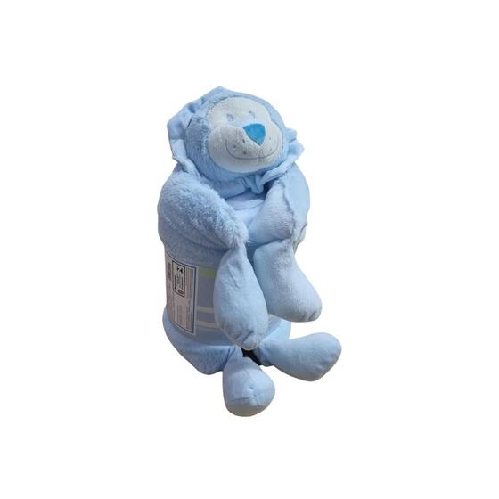 Imagem de Kit Manta com Bichinho Urso Pelúcia Bebe Infantil 