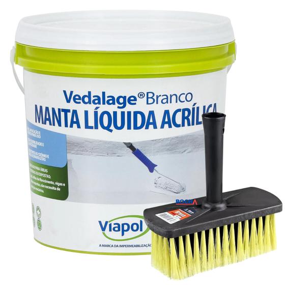 Imagem de Kit Manta Liquida Impermeabilizante Vedalaje 3,6 + Broxa