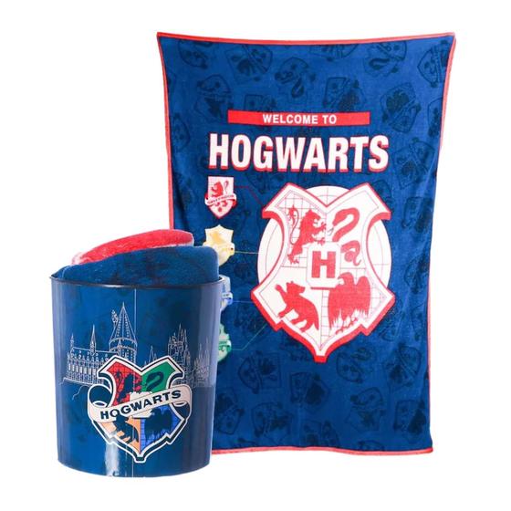 Imagem de Kit Manta Macia Com Balde Hogwarts Cinema Harry Potter Filme