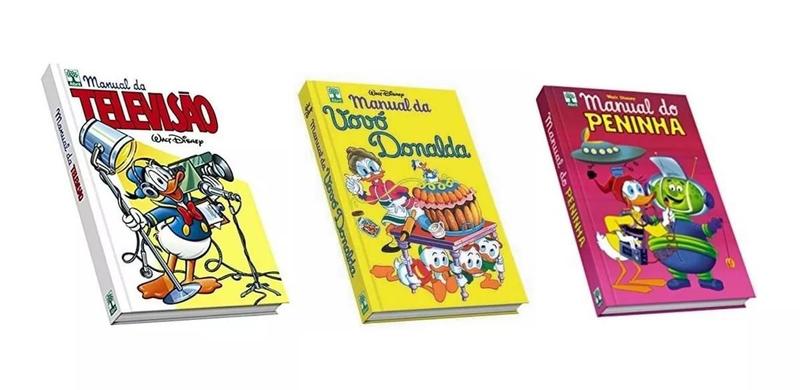 Imagem de Kit Manual Da Televisão & Manual Da Vovó Donalda & Manual Do Peninha Walt Disney Quadrinhos Editora Abril Edição De Colecionador Capa Dura