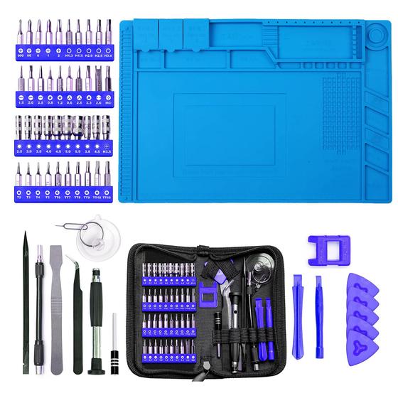 Imagem de Kit Manutenção Celular Chaves Reparo 56em1 + Manta Magnética 45x30cm