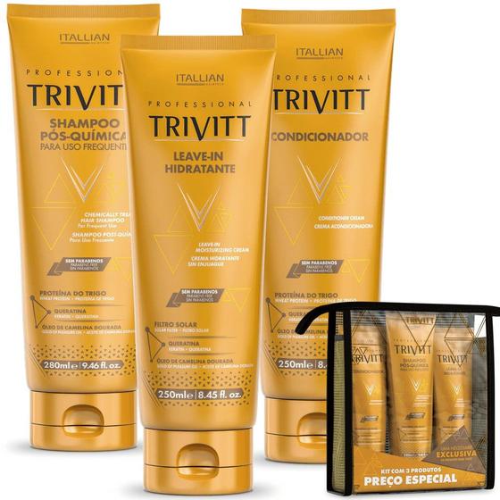 Imagem de Kit Manutenção Trivitt com Shampoo Condicionador e Leavi-in