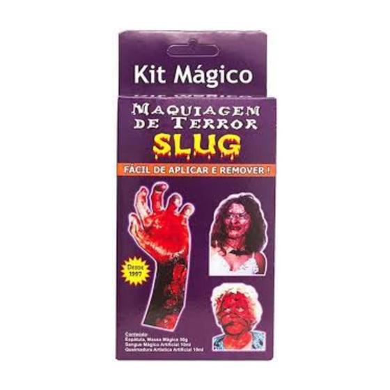 Imagem de Kit Maquiagem Assustadora Sangue E Massa Halloween